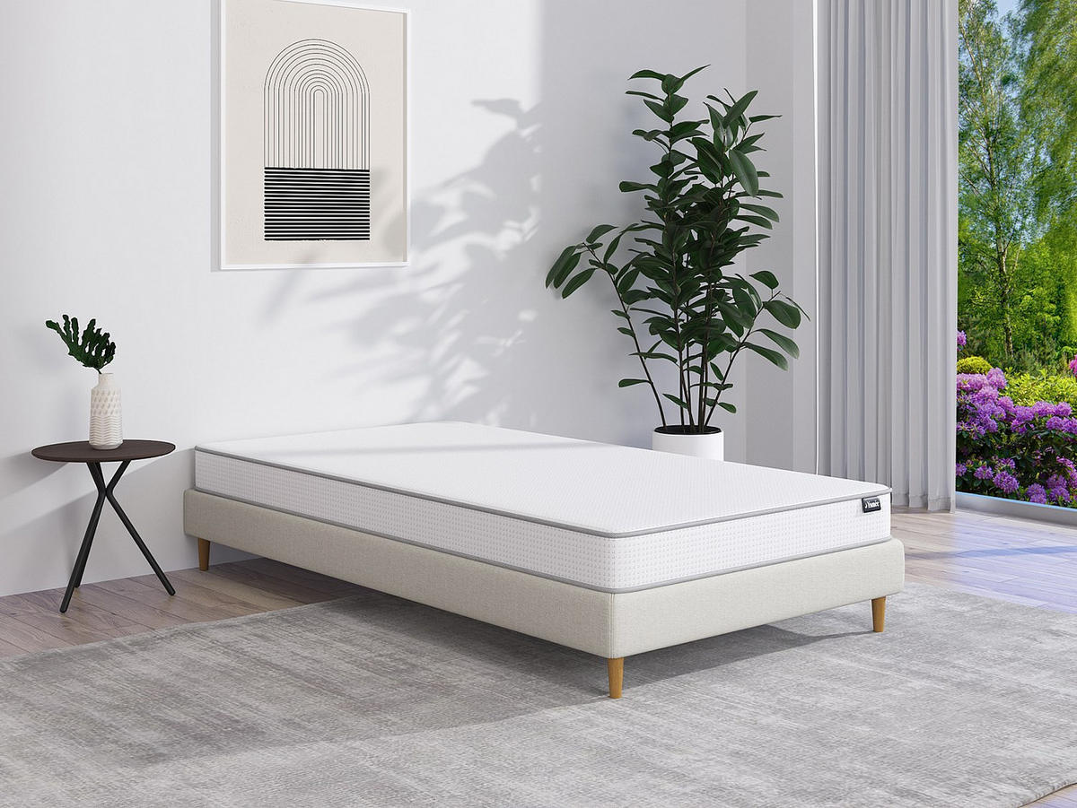 STANDARDMATRATZE - 1 Person - Stoff - Weiß - - Weiß, Textil (90/190cm) - Vente-Unique