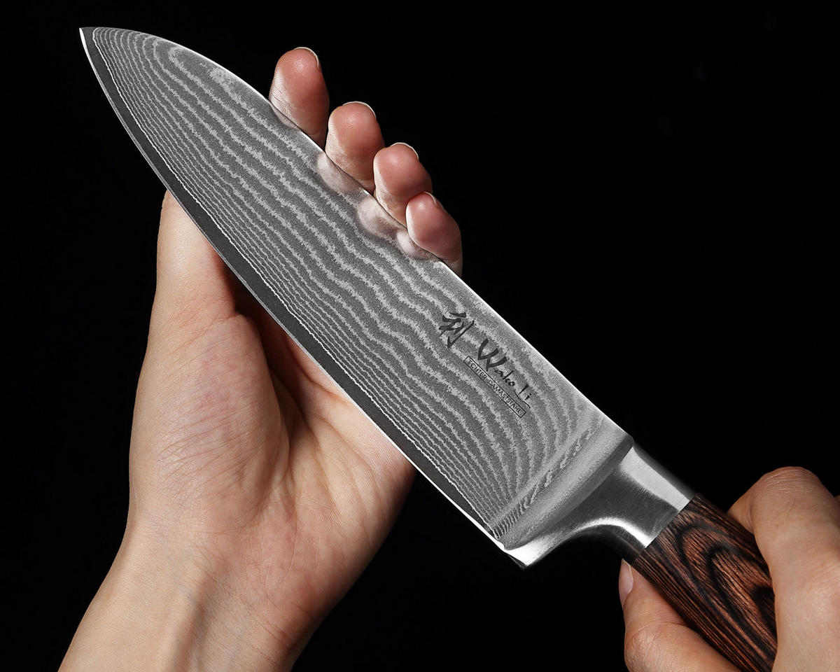 MESSERSET 3-tlg Damast EDIB - Braun, Metall - Wakoli