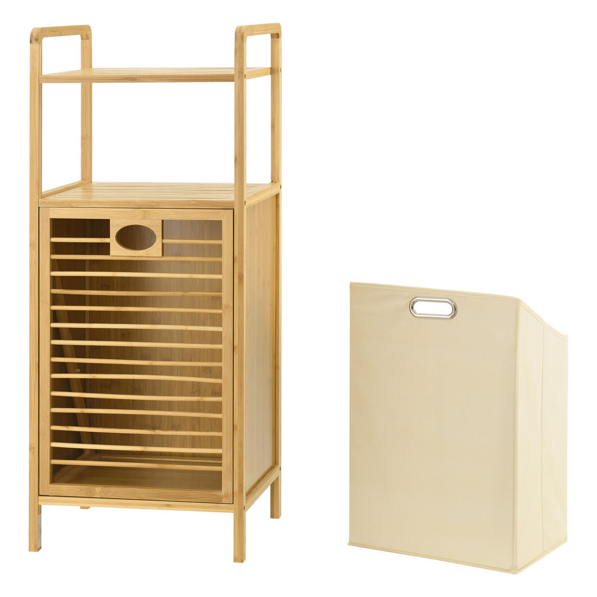 WÄSCHEREGAL Rendalen - Naturfarben, Holz (40/95/30cm) - [en.casa]