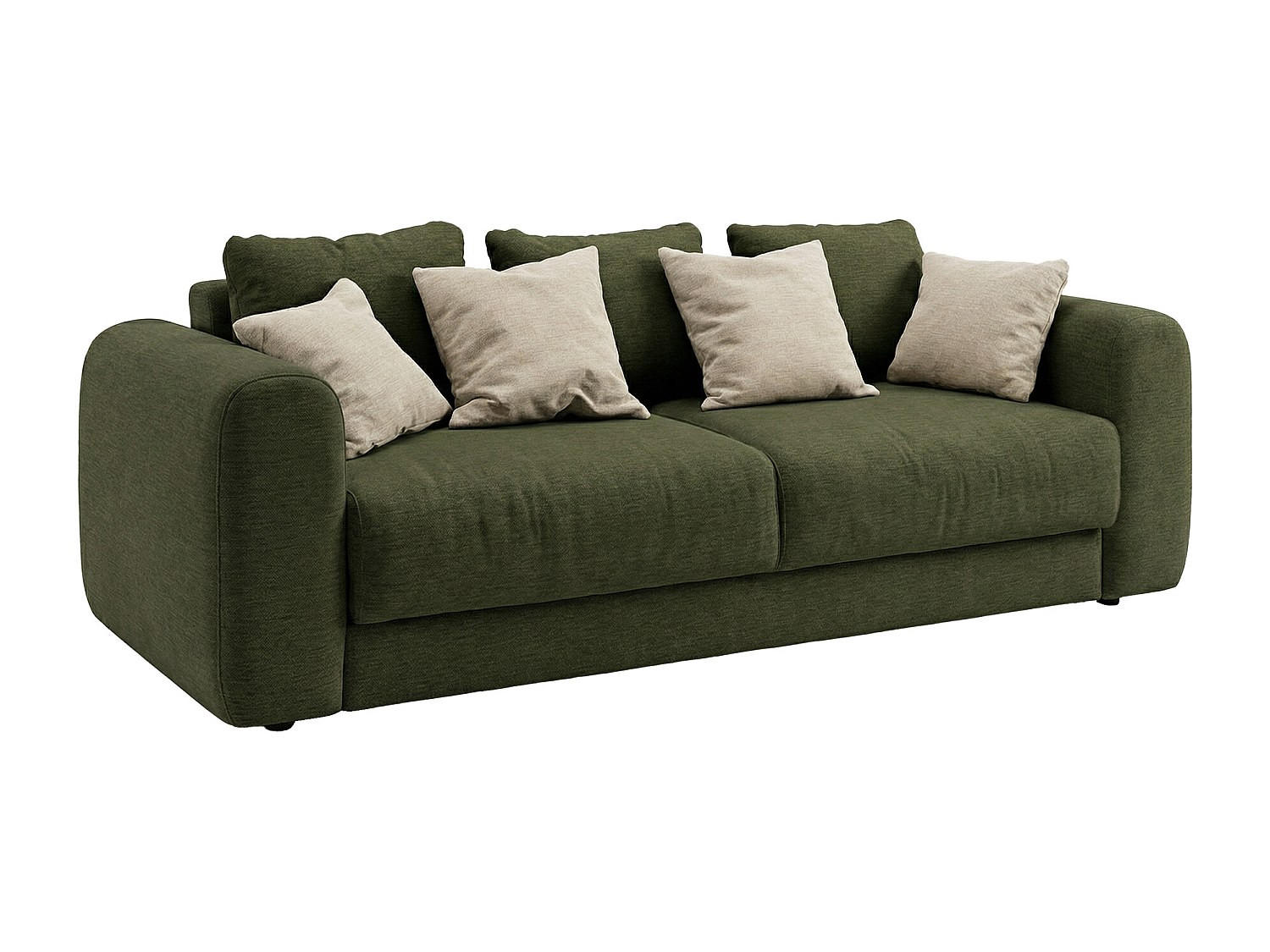 SCHLAFSOFA - 4 Personen - Stoff - Grün - - Grün, Textil (250/90/95cm) - Vente-Unique