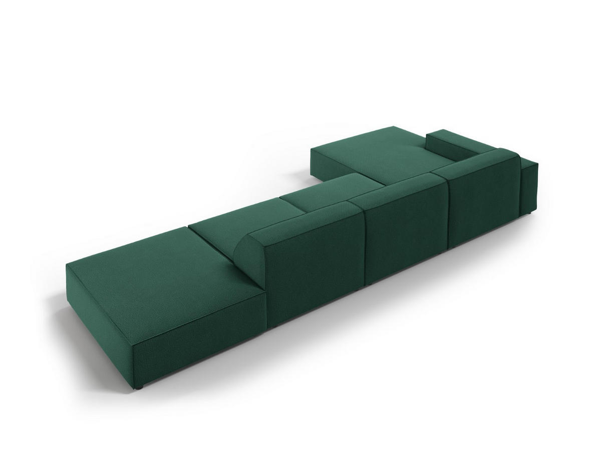 ECKSOFA links Jodie aus strukturiertem Stoff grün 5 Sitzplätze - Grün, Textil (166/341cm) - Micadoni