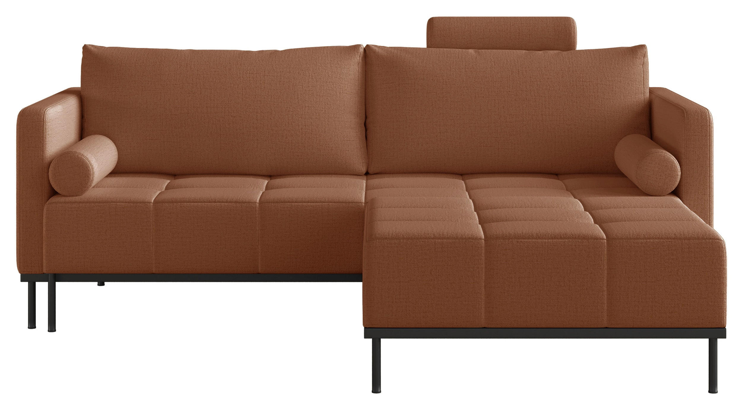 SCHLAFSOFA Skilia mit Schlaffunktion, 3-Sitzer 224 cm - Schwarz/Kupferfarben, Holz/Metall (224/85/102cm) - Selsey