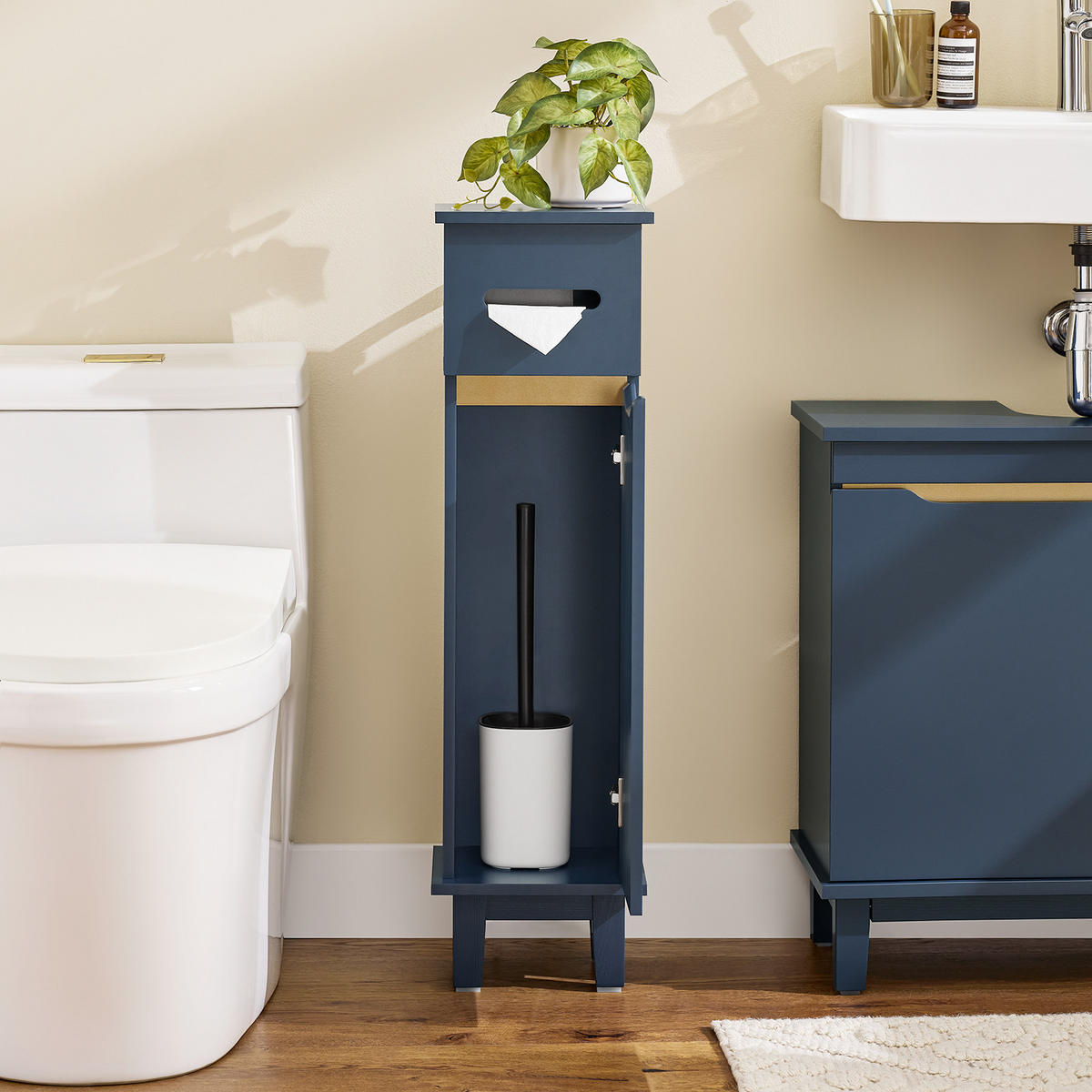 TOILETTENROLLENHALTER Blau - Blau, Holz/Holzwerkstoff (22/81/20cm) - SoBuy