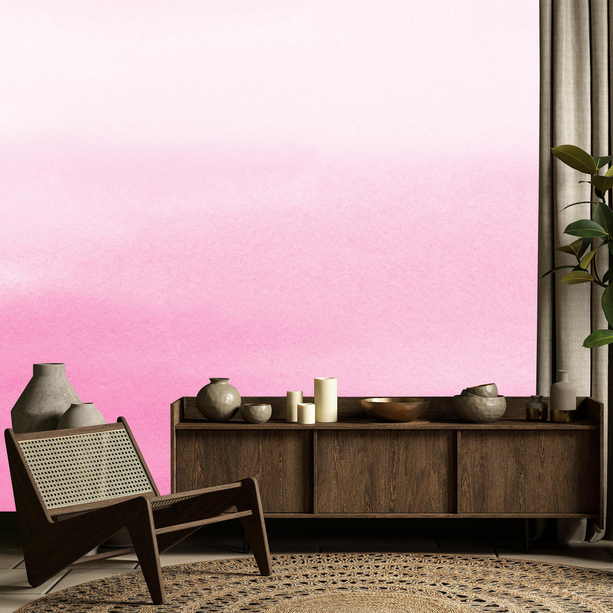 FOTOTAPETE für Schlafzimmer Ombré in Rosatönen Pastell 150x105 - Rosa/Weiß, Papier (150/105cm) - Muralo