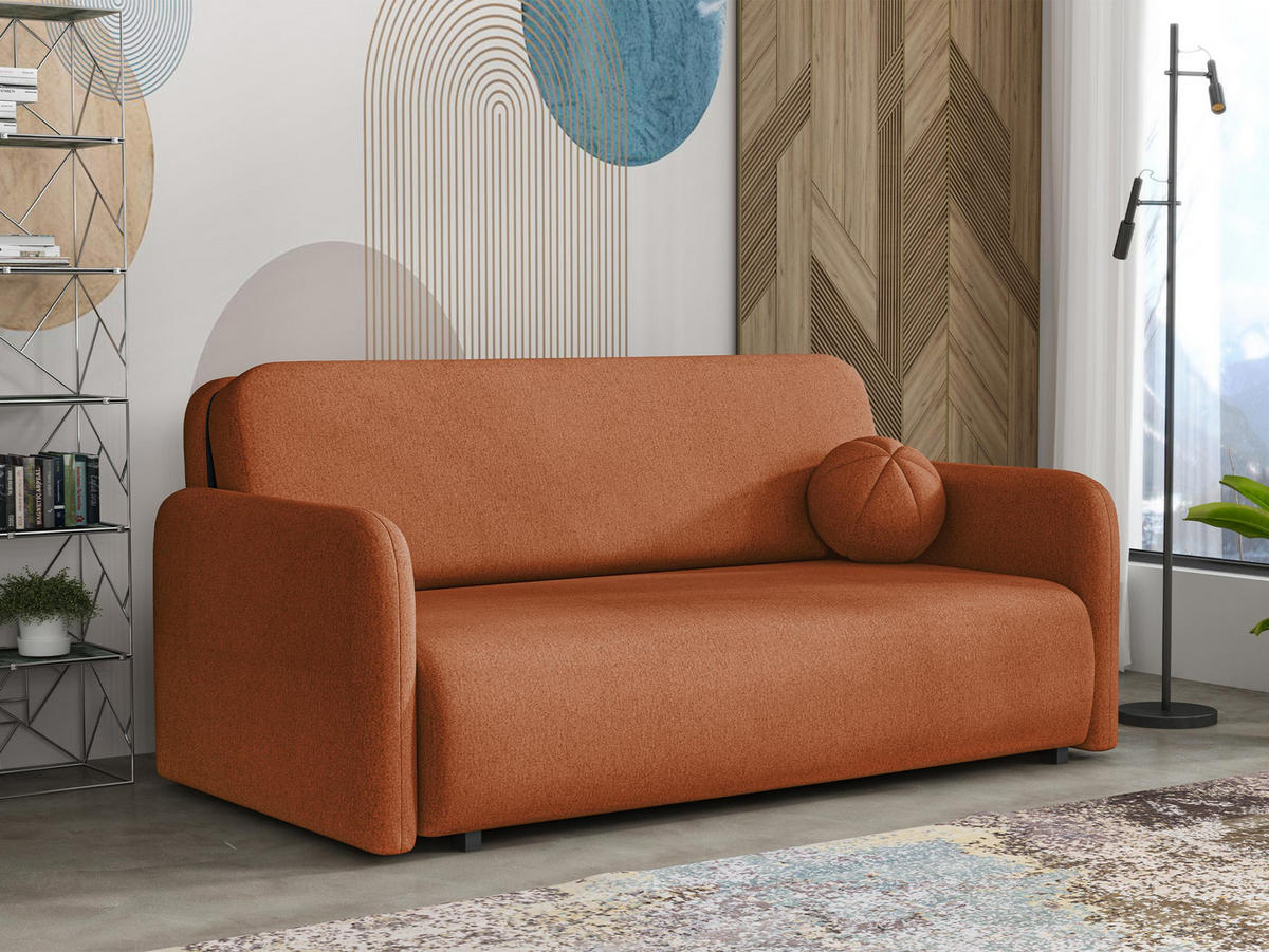 SCHLAFSOFA Viva Sun IV - Schwarz/Orange, Holz/Textil (170/85/103cm) - MIRJAN24