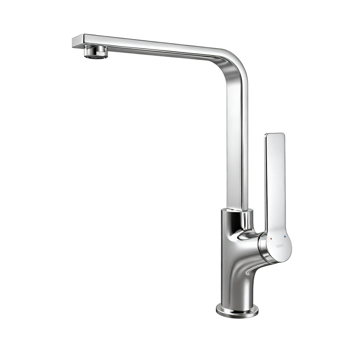 KÜCHENARMATUR mit 360° Drehbar Edelstahl Einhebelmischer Chrom - Chromfarben, Metall (22.5/10.1/30.3cm) - EMKE