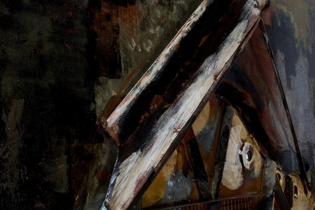 METALLBILD Weiß 60/60 cm - Weiß/Braun, Metall (2.56/60cm) - KUNSTLOFT