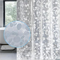 DUSCHVORHANG PEVA halbdurchsichtig wasserdicht schimmelresistent Badezimmer - Transparent, Textil (150/180cm) - MCBOSON