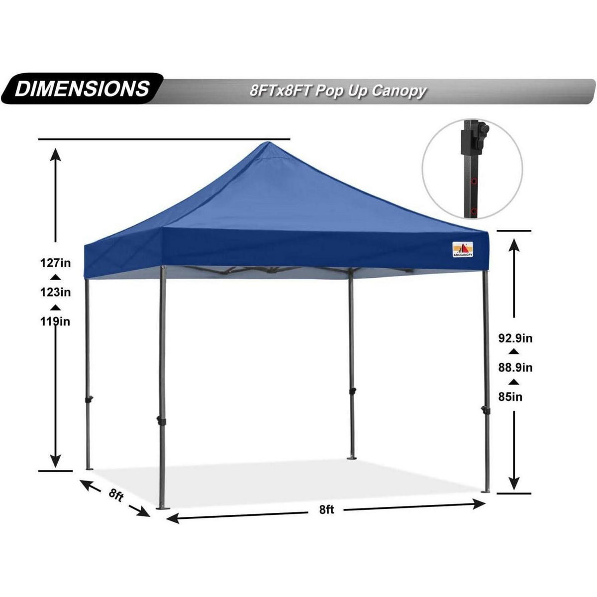 PAVILLON Pop-Up 2,5 x 2,5 m Marineblau Wasserdicht - Dunkelblau, Textil (243.8/243.8/457.2cm)