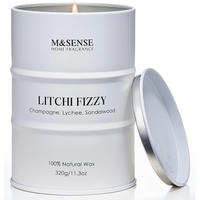 DUFTKERZE Litchi Fizzy 320g Sojawachs 70 Stunden Brenndauer - Weiß, Paraffin (10.5cm)