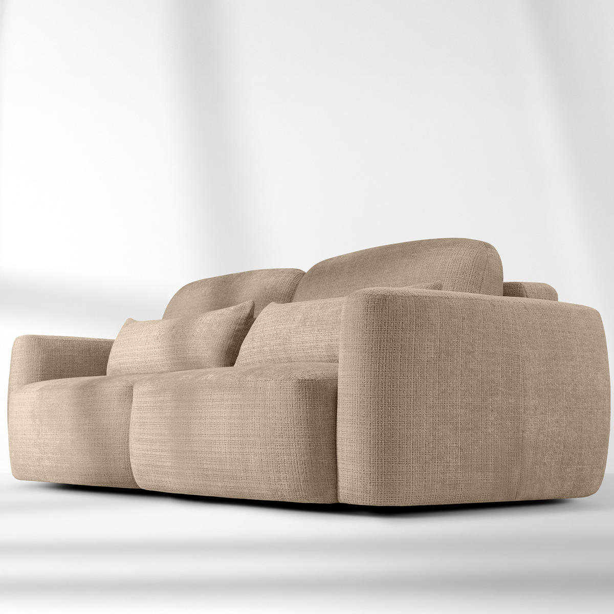 SOFA 3 ELOSA - Beige, Holz/Textil (245/85/115cm) - KONSIMO®