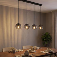 HÄNGELEUCHTE Metall Schwarz Matt Grau - Grau, Glas (80/17/120cm) - Globo Lighting