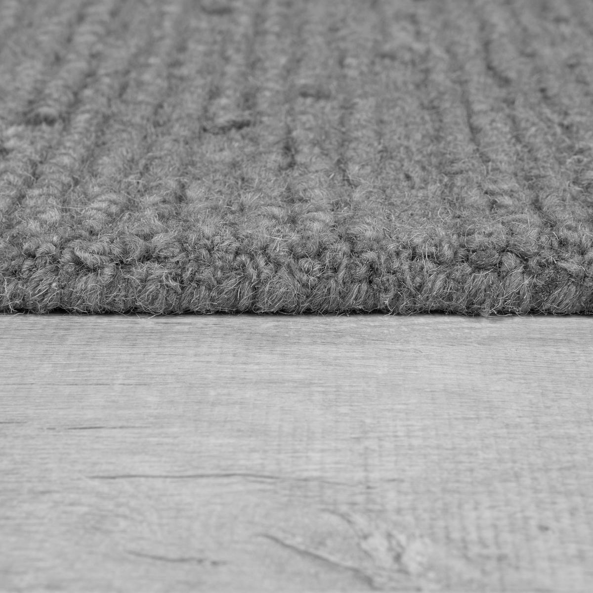 WOLLTEPPICH Boucle, Unifarben, Strapazierfähig, natürlich & pflegeleicht Grau Rechteckig 160x230 - Grau, Textil (160/230cm) - KADIMA DESIGN