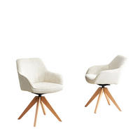 ARMLEHNSTUHL-SET DE-36619 2 Stück mit Massivholzbeinen Creme - Creme, Holz (44/84/56cm) - ComfortXL