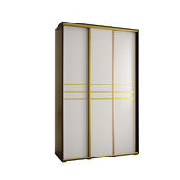 SCHWEBETÜRENSCHRANK 235,2/160/60 3-türig - Goldfarben/Schwarz, Holz/Metall (160/235/60cm) - Abiks Möbel