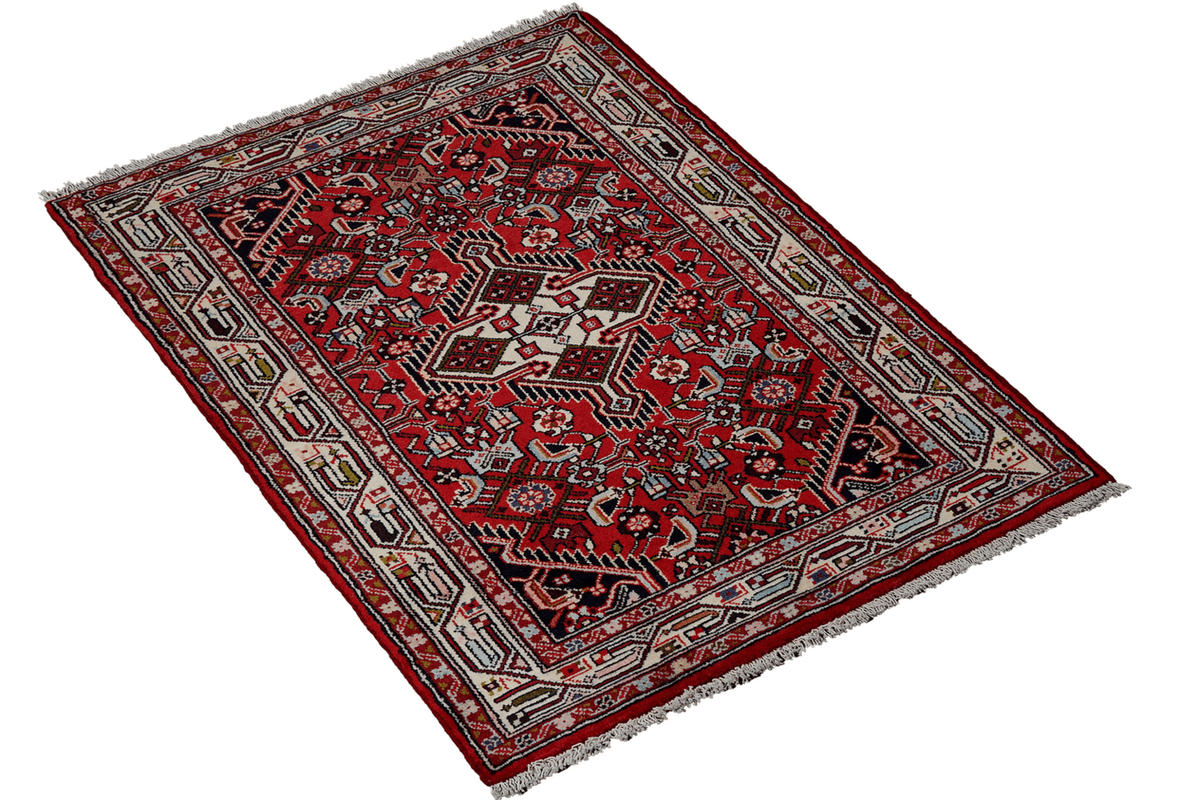 ORIENTTEPPICH handgeknüpft Assadabad Rot 130/81 cm Schurwolle - Rot, Textil (81/130cm) - Looma