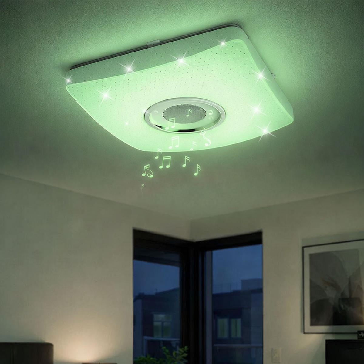 LED DECKENLEUCHTE Metall Weiß AYLEEN - Weiß, Metall (37/37/9cm) - Globo Lighting