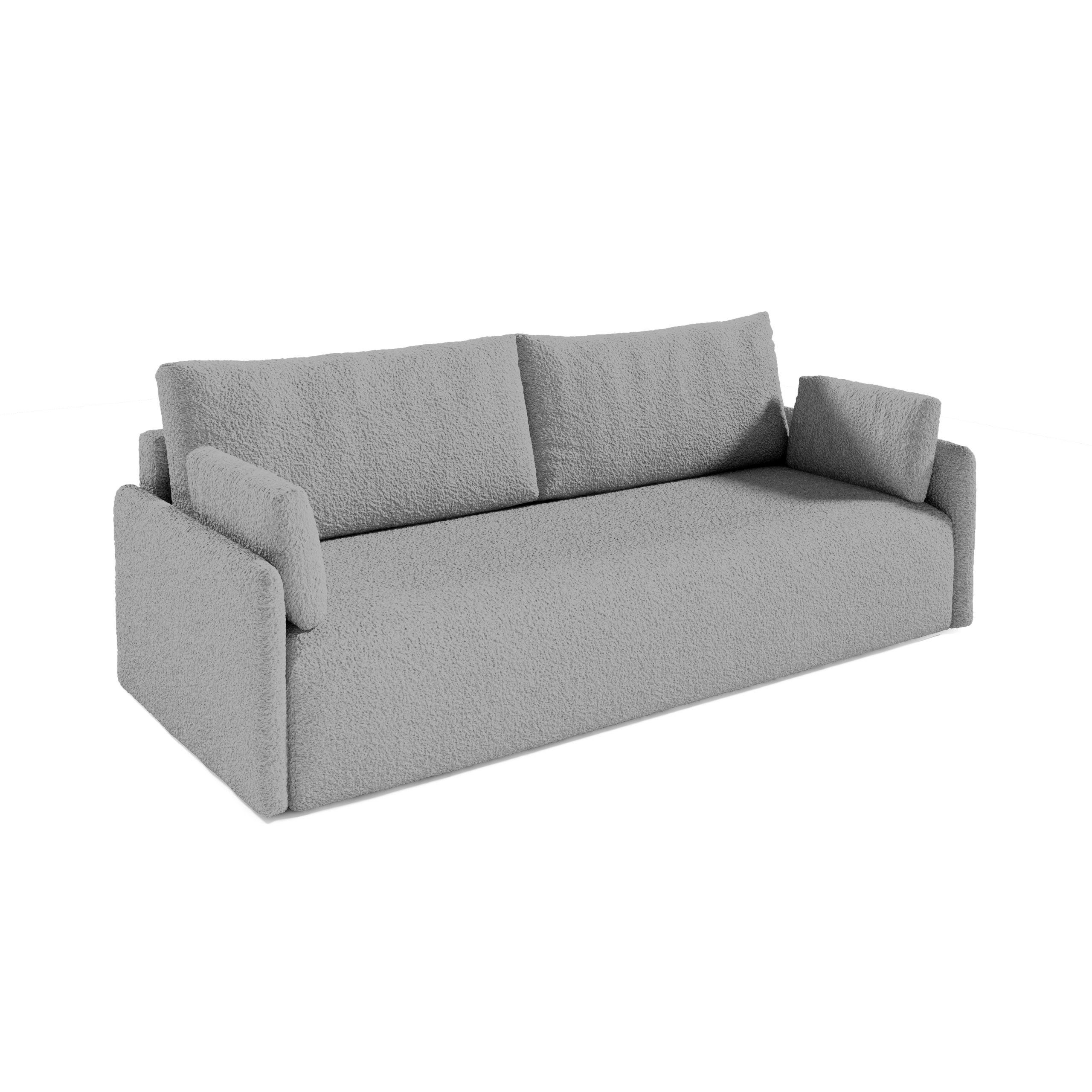 SOFA aus Bouclé-Stoff Femmo 4 Sitzer, Graphit - Graphitfarben, Textil (86/91/205cm) - Fedve
