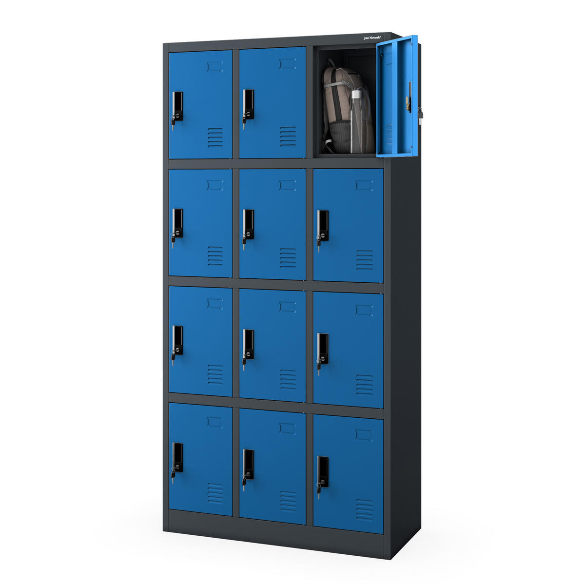 SCHLIESSFACHSCHRANK Marcin 90 x 185 x 40 cm - Blau/Anthrazit, Metall (90/185/40cm) - Jan Nowak