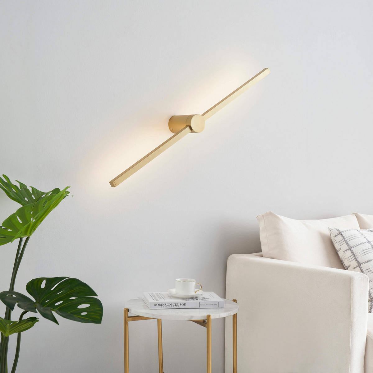 WANDLEUCHTE Eydon, Gold, 80cm - Goldfarben, Metall (13/6.5/80cm) - KOSILUM