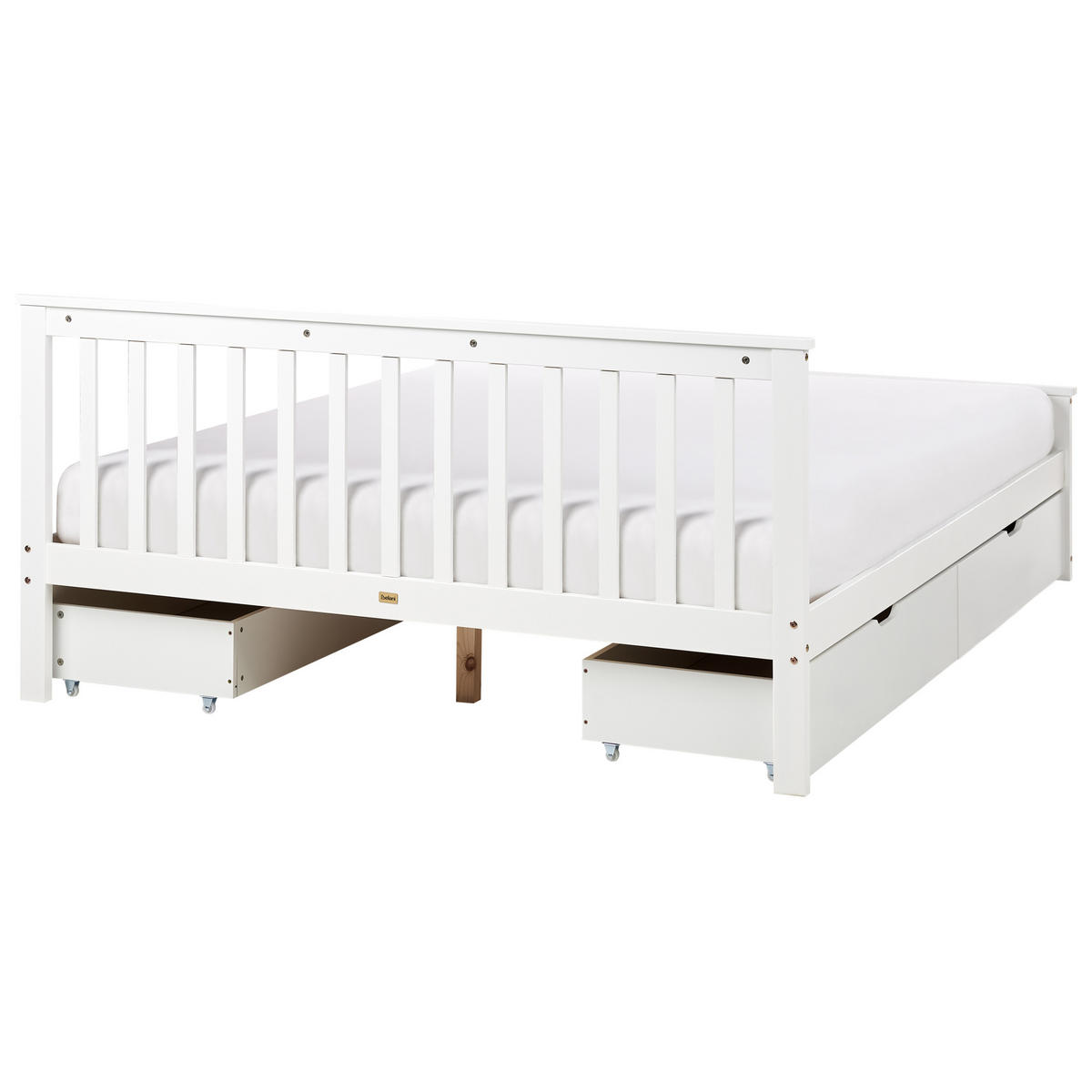 BETT mit Schubladen 160x200 cm Weiß Olendon - Weiß, Holz (160/200cm) - Beliani