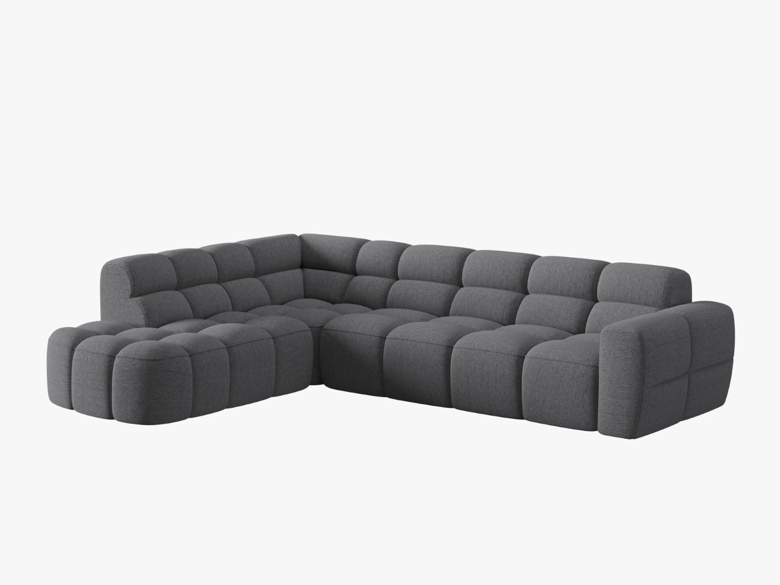 ECKSOFA links Lisa aus strukturiertem Stoff grau 5 Sitzplätze - Grau, Textil (234/293cm) - Micadoni