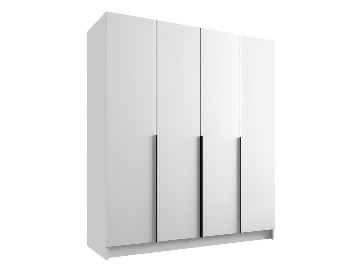 KLEIDERSCHRANK Santi I - Schwarz/Weiß, Holzwerkstoff/Metall (200/215/58cm) - MIRJAN24
