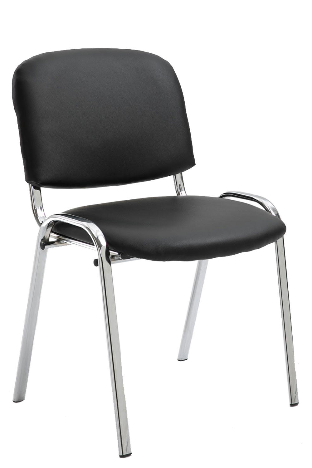 BESUCHERSTUHL Keen, Kunstleder mit Gestell in Chromoptik / Bezug Schwarz - Chromfarben/Schwarz, Textil/Metall (54/79/48cm) - TPFLiving