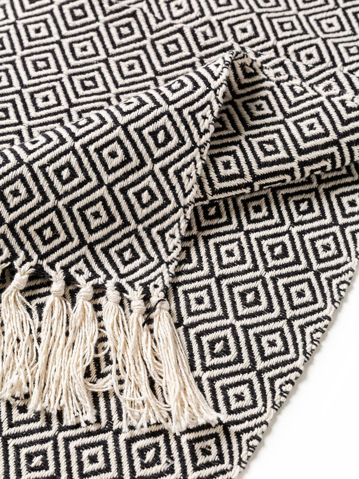 BAUMWOLLDECKE Jasmin Schwarz 125x150 cm - Schwarz, Textil (125/150cm) - benuta Nest