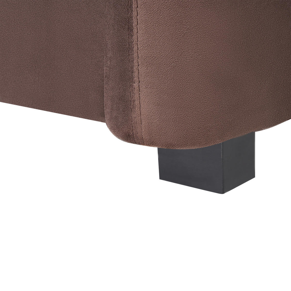 POHOVKA 3-místná Sametová látka Tmavě hnědá Veltada - tmavě hnědá, textil (205/75/90cm) - Beliani