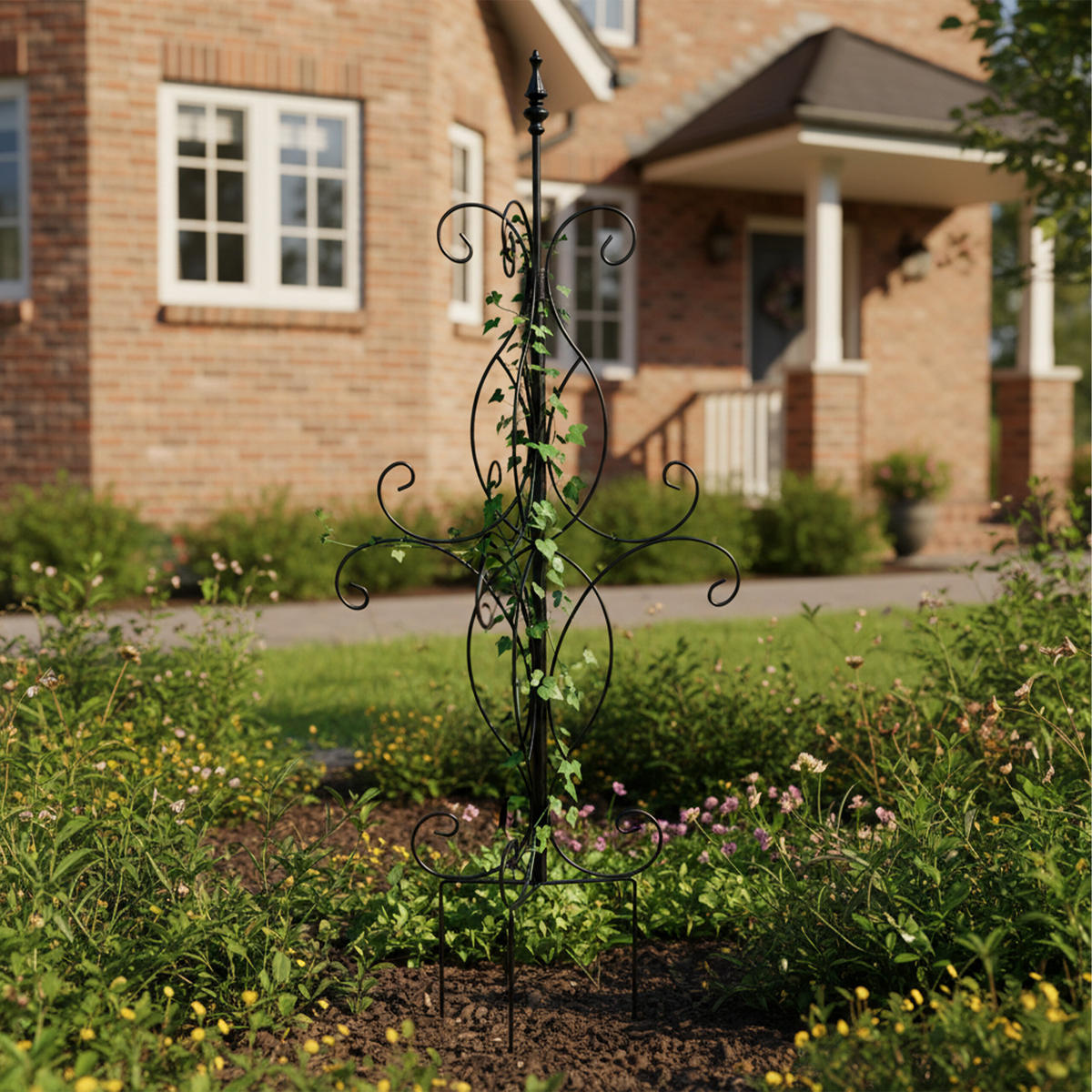 RANKHILFE - Schwarz, Metall (45/116/45cm) - Relaxdays