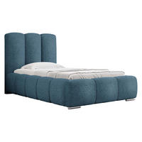 POLSTERBETT Wizko Boucle 90 - Chromfarben/Blau, Holz/Metall (90/200cm) - MIRJAN24