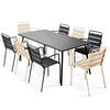 GARTENSET 9-tlg.,Grau/Elfenbeinfarbe - Creme/Grau, Metall - Oviala