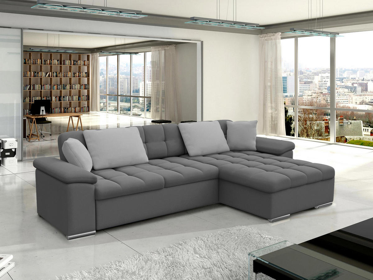 ECKSOFA Diana, Seite: Rechts - Graphitfarben, Holz/Textil (280/160cm) - MIRJAN24