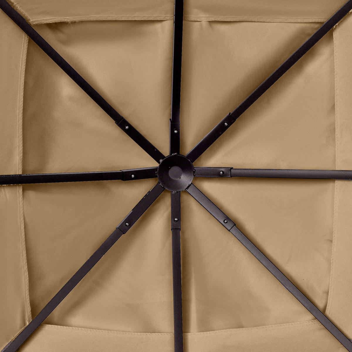 PAVILONOVÁ střecha 298/295 cm béžová z polyesteru s UV ochranou a odvodňovacími otvory - béžová, textil (295/1/298cm) - OKWISH