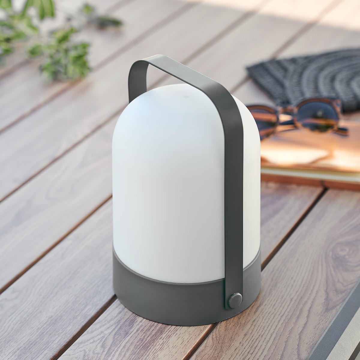 OUTDOOR-LAMPE Jerta mit Henkel - Weiß, Kunststoff (14/14/22cm) - Atmosphera Createur d´interieur