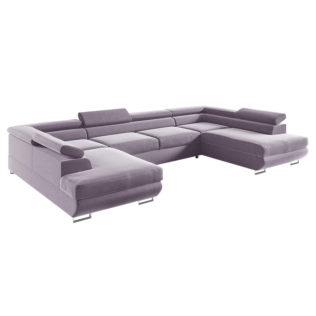 PANORAMASOFA Lyam 5 Sitzplätze Lavendel - Lila, Holzwerkstoff (335/72/201cm) - Petits-meubles