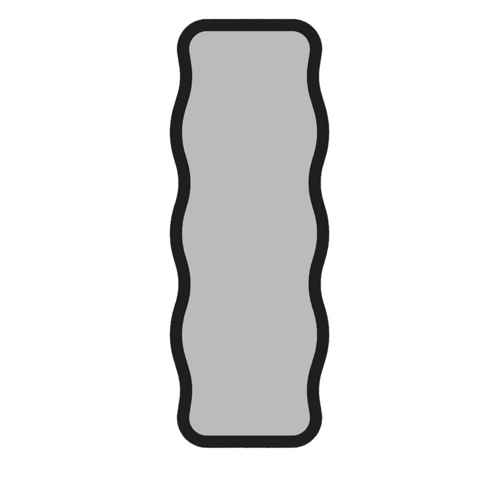 STANDSPIEGEL aus Holz 50x160cm - Curvi - Schwarz - Schwarz, Holz (50/160/2.2cm) - Drawer