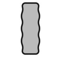 STANDSPIEGEL aus Holz 50x160cm - Curvi - Schwarz - Schwarz, Holz (50/160/2.2cm) - Drawer