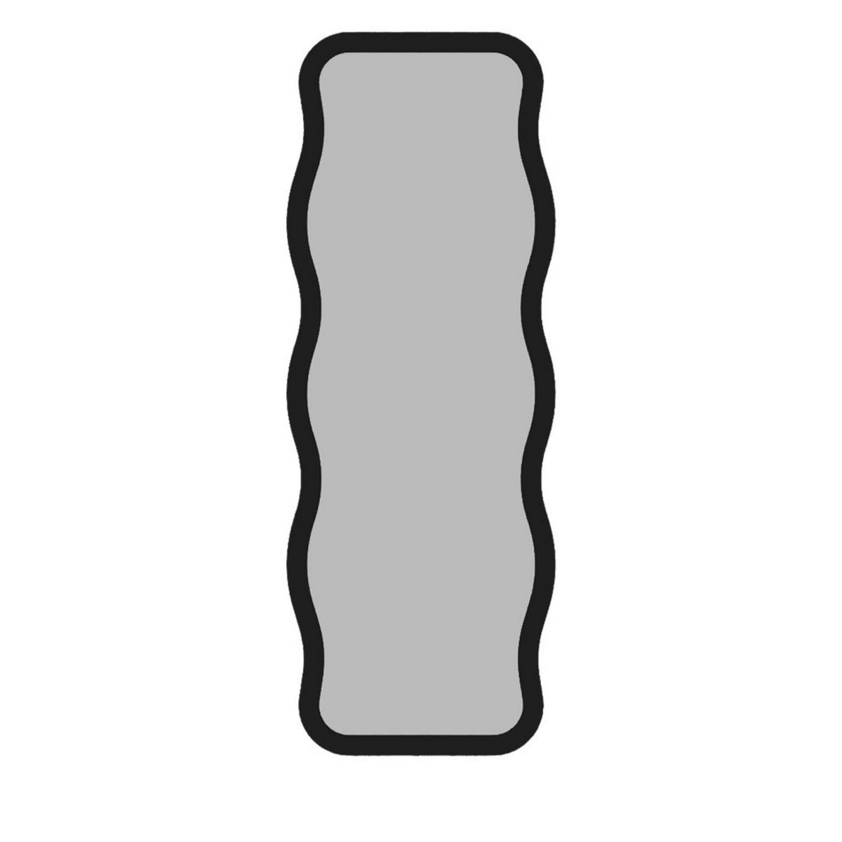 STANDSPIEGEL aus Holz 50x160cm - Curvi - Schwarz - Schwarz, Holz (50/160/2.2cm) - Drawer