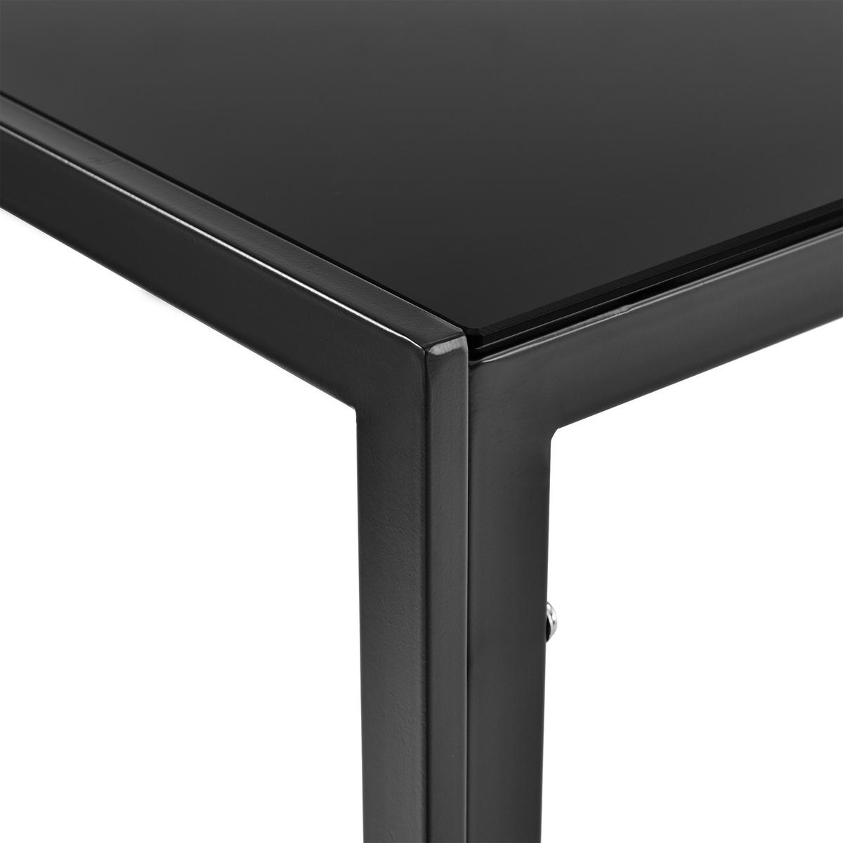 ESSTISCH Enschede - Schwarz, Glas/Metall (60/105/75cm) - [en.casa]