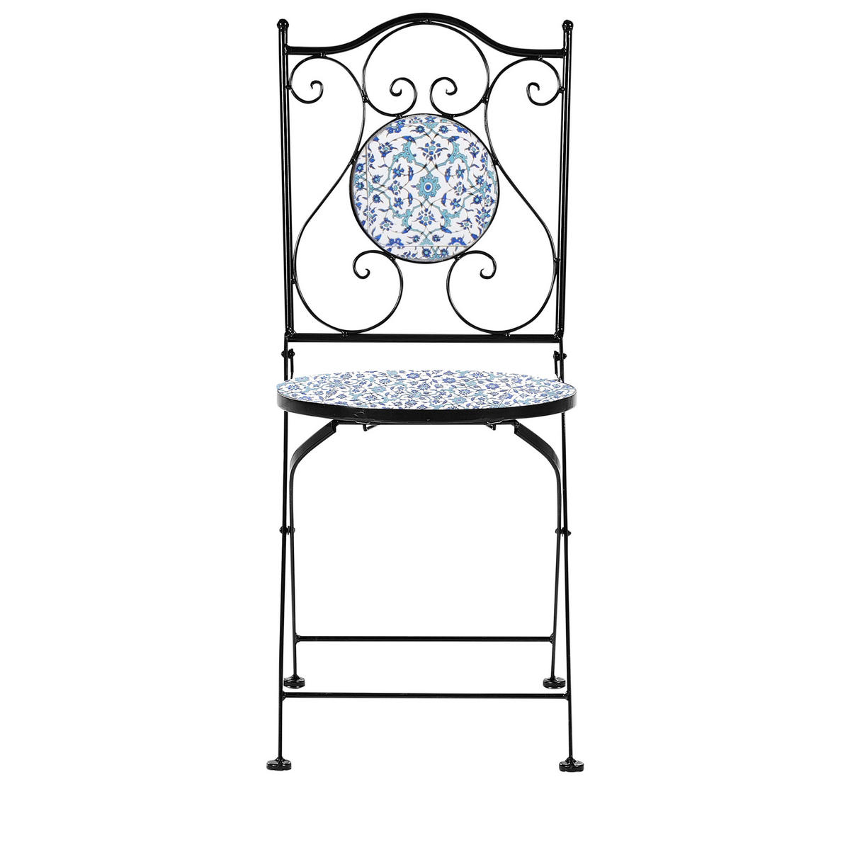 BISTRO-SET Schwarz Chapeco - Blau/Schwarz, Metall - Beliani