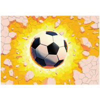 FOTOTAPETE Kinderzimmer Junge Fußball 3D Effekt 200x140 - Multicolor, Papier (200/140cm) - Wallarena