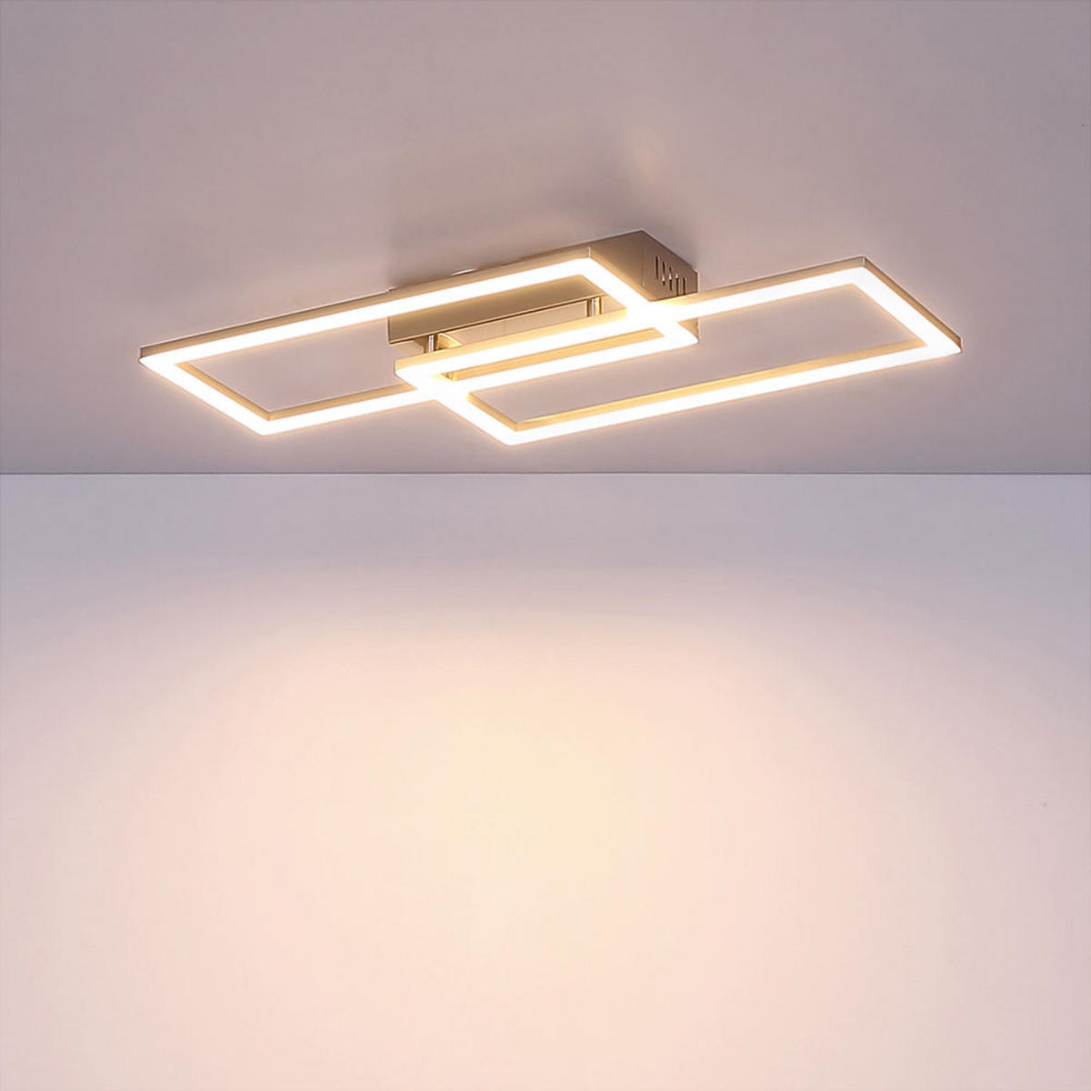 LED DECKENLEUCHTE MUNNI Silber Opal - Silberfarben, Metall (52/24.2/6.2cm) - Globo Lighting