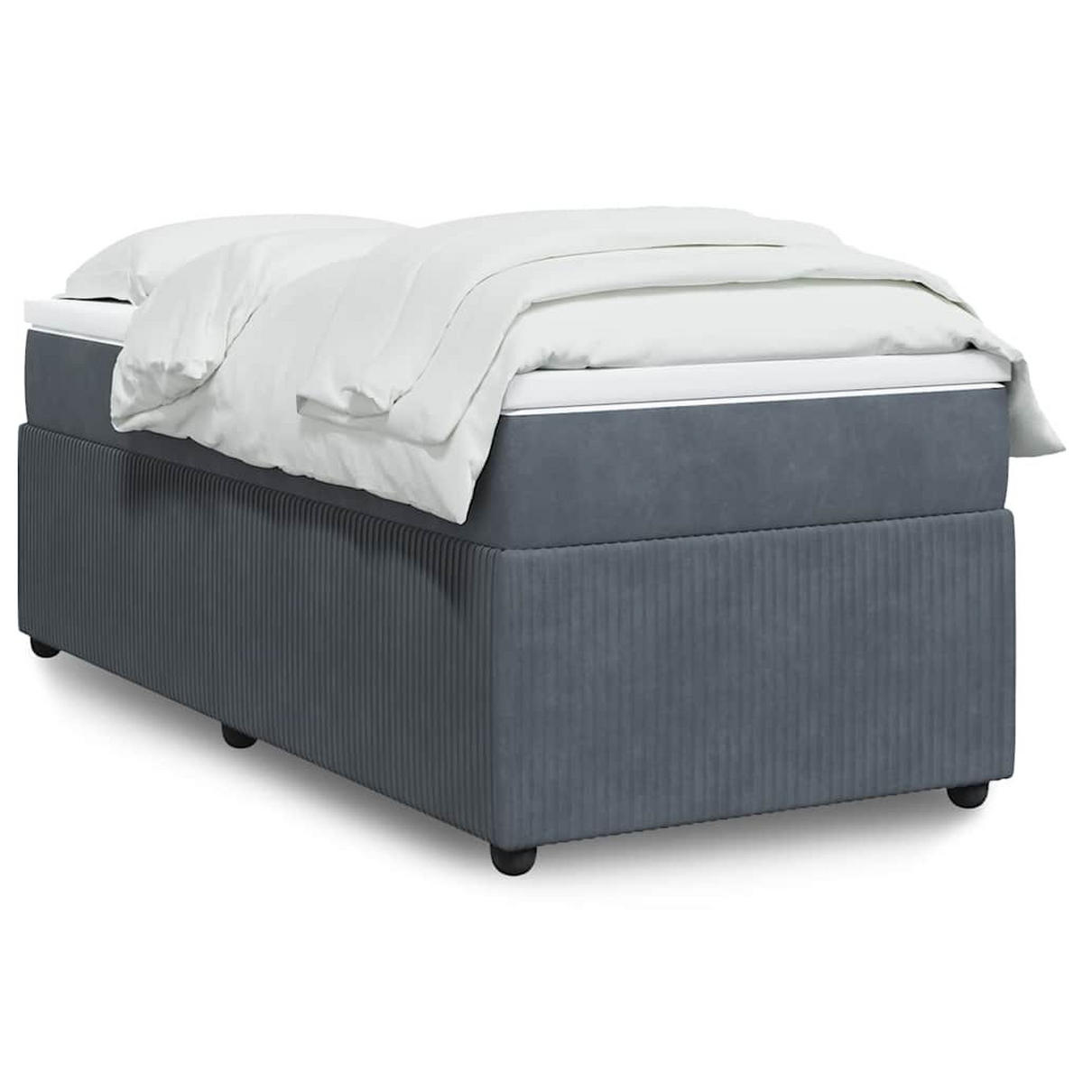 BOXSPRINGBETT 100/200 Cm Grau Samt - Grau, Textil (100/200cm) - vidaXL