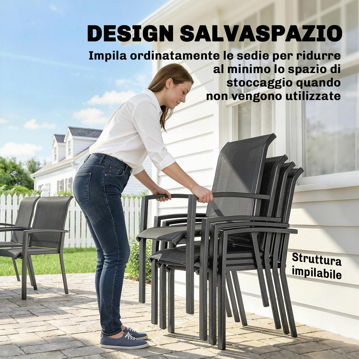 GARTENMÖBELSET 7-teilig,zweiteiliger Tisch+6 Texteline-Stühle,grau - Grau, Metall - Vallsero