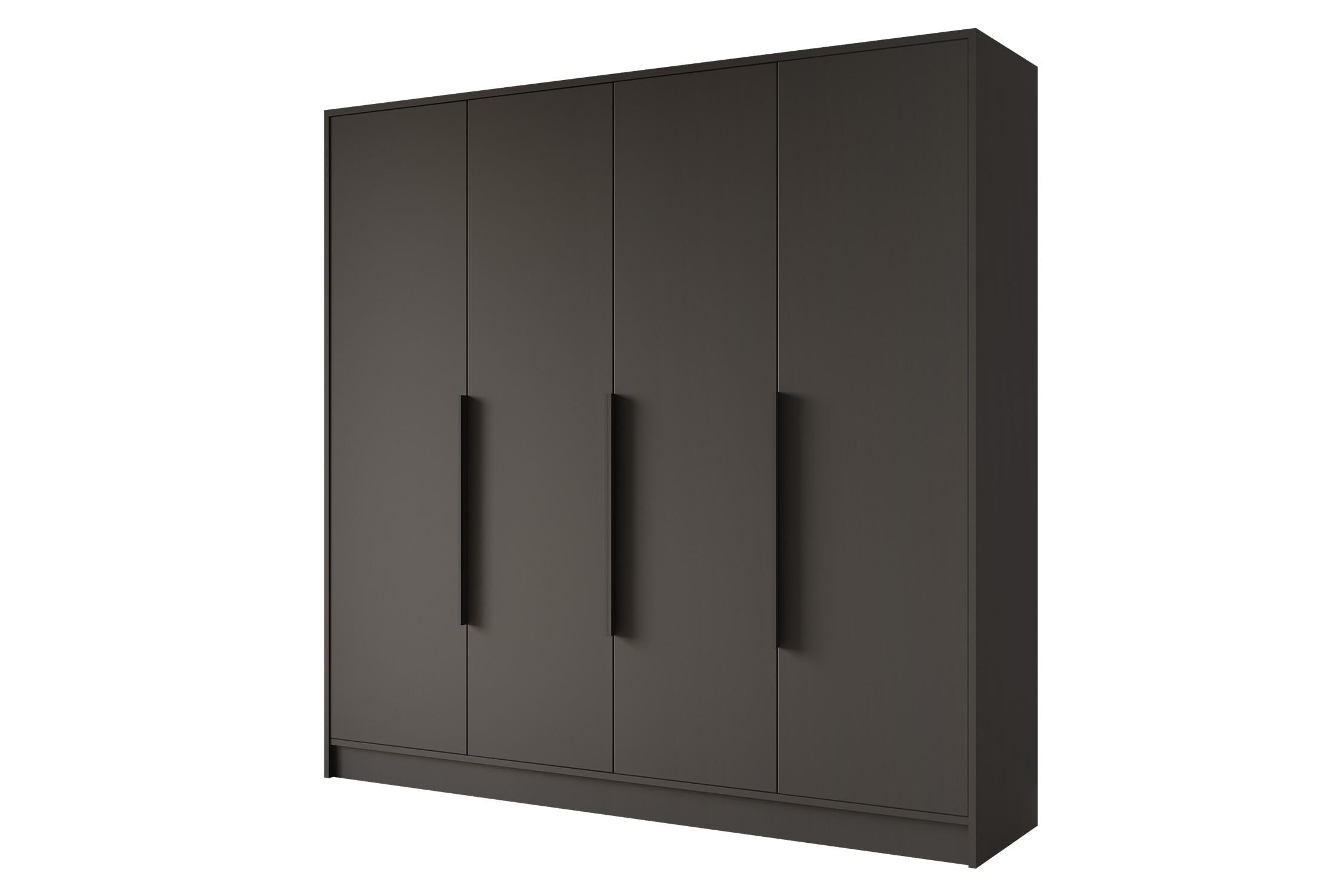 KLEIDERSCHRANK - PORTO - 200 - Schwarz - Schwarz, Holzwerkstoff (200/200/51cm) - ALTDECOR