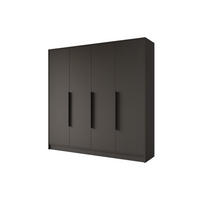 KLEIDERSCHRANK - PORTO - 200 - Schwarz - Schwarz, Holzwerkstoff (200/200/51cm) - ALTDECOR