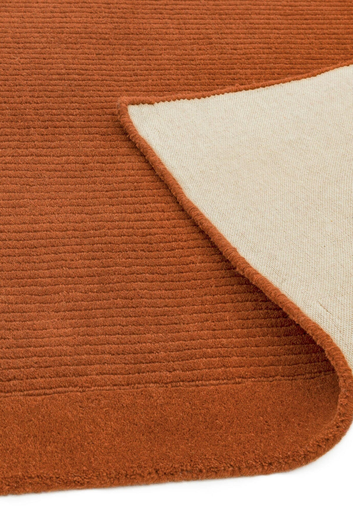 TEPPICH Schurwolle handgewebt mit Bordüre modern STOW, Terrakotta 160x230 cm - Terra cotta, Textil (160/230cm) - KADIMA DESIGN