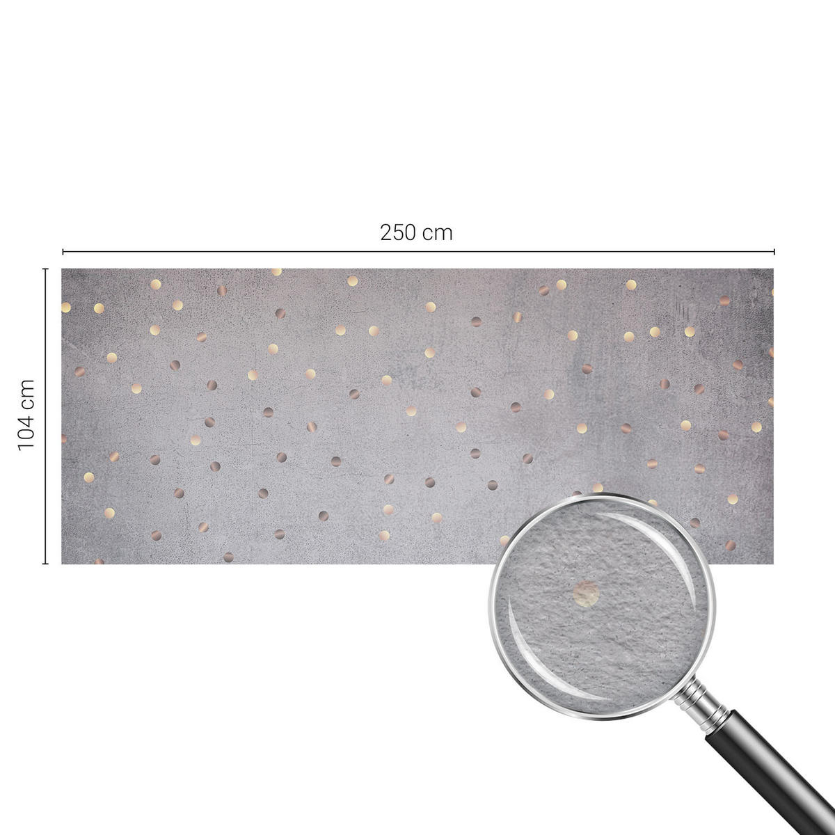 FOTOTAPETE 250x104 cm - Symmetrische Punkte - Grau, Textil (250/104cm) - Wallfluent